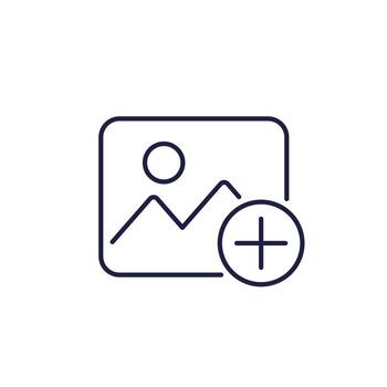 add image or photo icon in line design vector