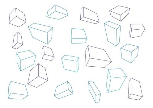 Rectangles in 3-point perspective without the horizon line vector