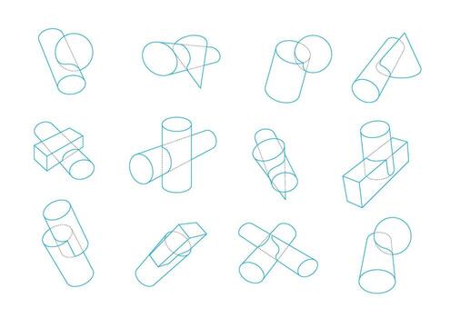 The additional cylinder forms are manipulated by the other forms vector
