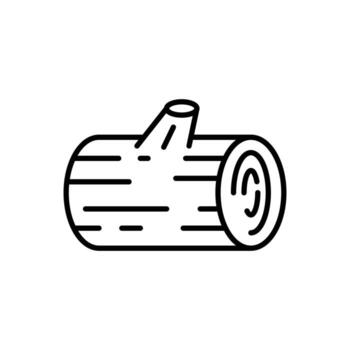 Log wood icon. Simple outline style. Element of autumn, tree, trunk, stump, firewood, bark, wooden, cut, pile, lumberjack, nature concept. Thin line symbol. Isolated design. vector