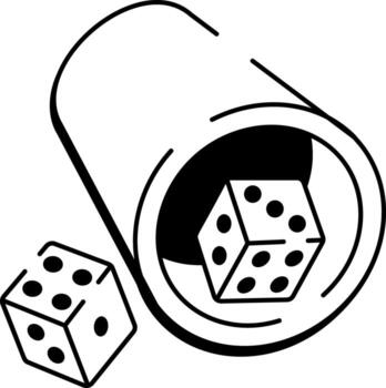 A hand drawn style icon showing a ludo dice cube vector