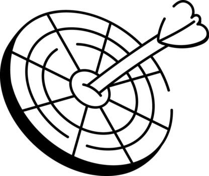 A hand drawn style icon representing a dart target board vector