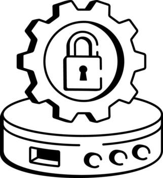 A sketchy style icon representing security system vector