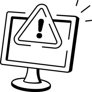 A sketchy style icon representing system warning vector