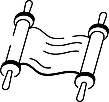 un dibujo estilo icono demostración un antiguo Desplazarse papel vector