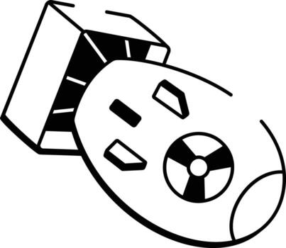 Hand drawn style icon showing atomic bomb explosive device vector