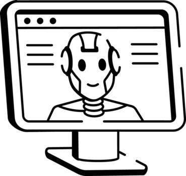 garabatear estilo icono de ai sitio web digital interfaz vector