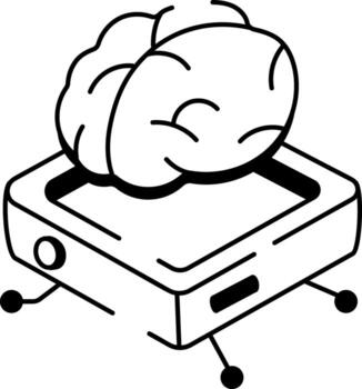 un incompleto estilo icono demostración lluvia de ideas proceso vector