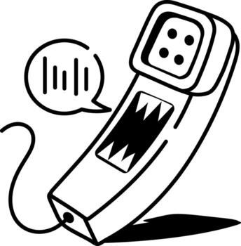 A sketchy style icon showing call conversation vector