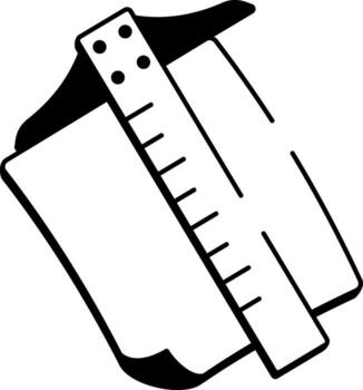 A sketchy style icon showing t square vector