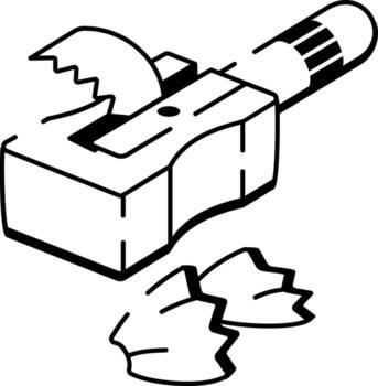 A doodle style icon showing sharpener vector