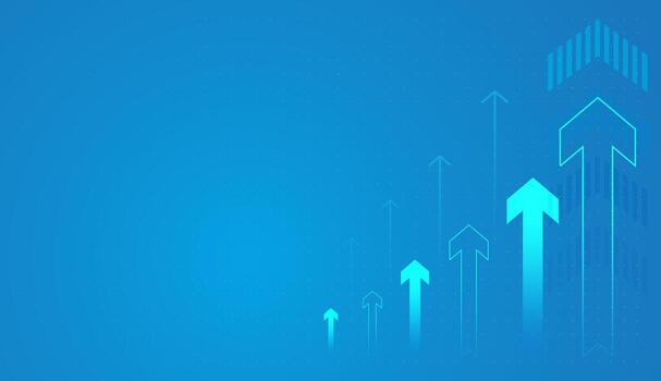 Multiple arrows pointing upward for trade on light blue background With Market shares element arrows rising upward, this image captures the essence of positive trends vector