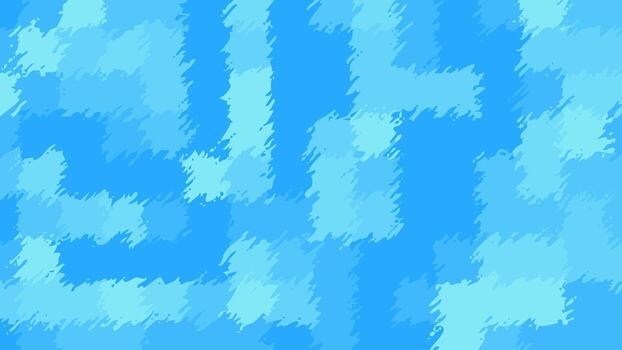 A bright and modern abstract background featuring a dynamic pattern of rough, painterly strokes with a palette of sky blue and cyan, perfect for digital camouflage texture vector