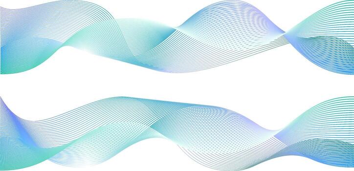 Abstract 3d wavy line overlay. 5g network neon pulse. blue ribbon gradient pattern. Neural music sound wave linear flow. Light dynamic mesh digital curved shape lattice. vector