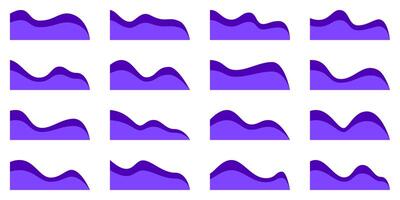 esquina marco forma, ondulado lujo encabezamiento borde. curvo cubrir diseño, esquina divisor para bandera. pie de página decoración bg, sitio web separador. fondo página cinta volantes modelo. gota formar sección vector