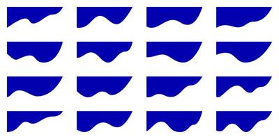 ondulado forma, encabezamiento diseño. resumen bandera borde, curva sitio web separador. fondo ola línea divisor, página marco modelo. web sección gráfico parte superior elemento, sencillo azul moderno disposición. esquina blanco bg vector