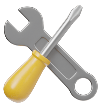 chave inglesa e Chave de fenda ícone 3d png