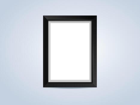 Black photo frame on light background vector