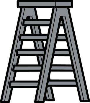 gráfico de un industrial un cuadro paso escalera. un sencillo icono representando un herramienta para construcción, reparar, y alpinismo Tareas vector