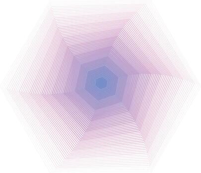 A hexagonal pattern with lines in purple and blue vector