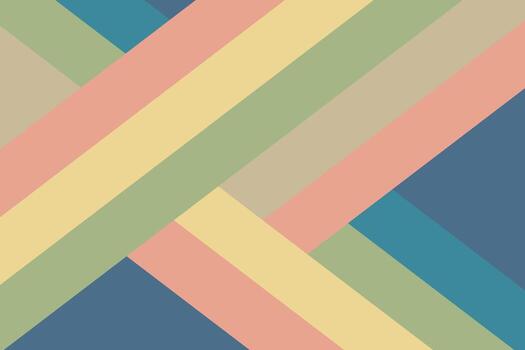 Abstract geometric background featuring diagonal stripes in retro pastel tones. Colorful overlapping lines create a minimal and modern pattern. vector