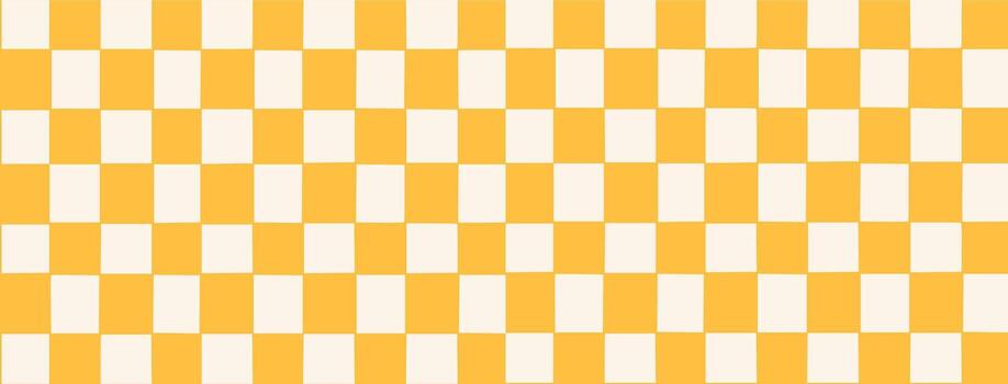 Check board yellow seamless pattern background. Checkered board style. Chess Pattern. Grid geometric rectangle shape. vector