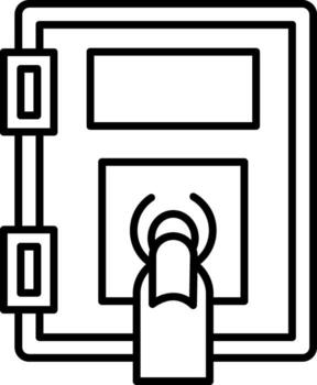 Fingerprint Scanner Icon Biometrics Security Scan vector