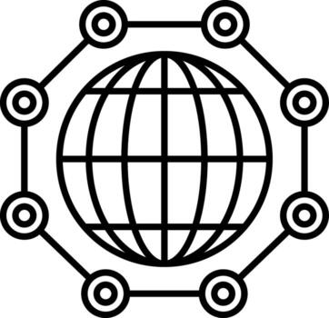 global red icono Internet conexión en todo el mundo vector