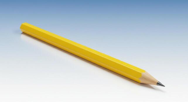 Bright Yellow Pencil on Gradient Background Still Life photo