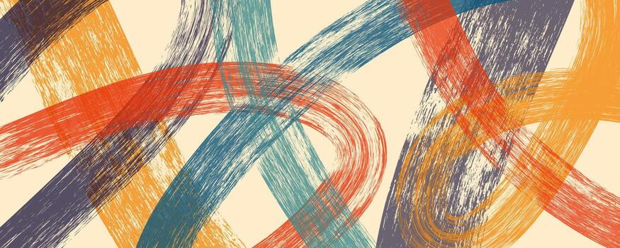 Abstract retro background with brush stroke texture. Hand drawn scratches splatter grunge distressed background. Grainy bold brush strokes texture with small dots vector