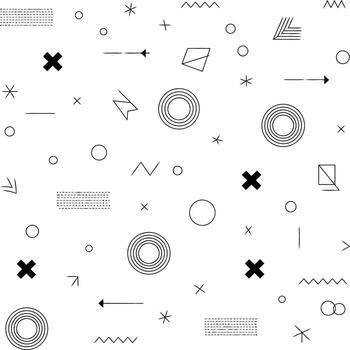 resumen geométrico formas y patrones aislado en blanco antecedentes ilustración vector