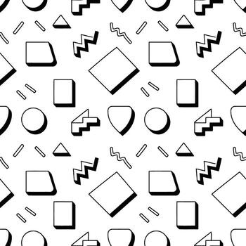 Abstract geometric pattern with shaded shapes isolated on white background illustration vector