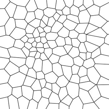 Complex geometric pattern with numerous irregular polygonal shapes isolated on white background illustration vector