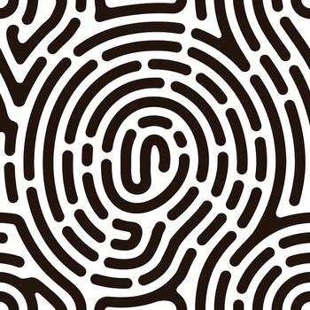 Abstract fingerprint pattern with dark lines on a white background illustration vector