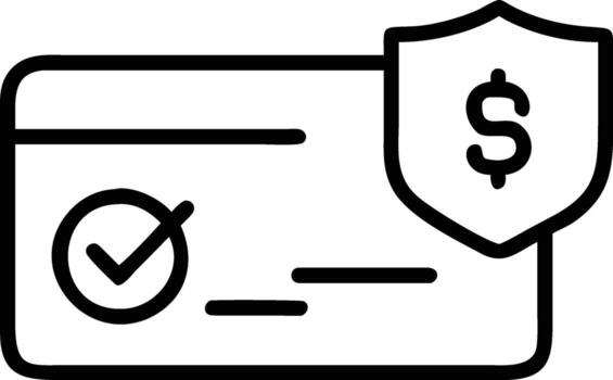 un cheque con un marca de verificación y un proteger con un dólar firmar siguiente a eso vector