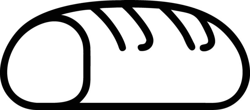 Simple outline drawing of a loaf of bread with curved lines on top vector