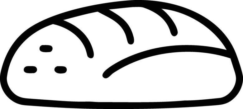Illustration of a loaf of bread with three slits and three dots near it vector