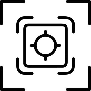 Illustration of a square target with corners in a simple black line vector