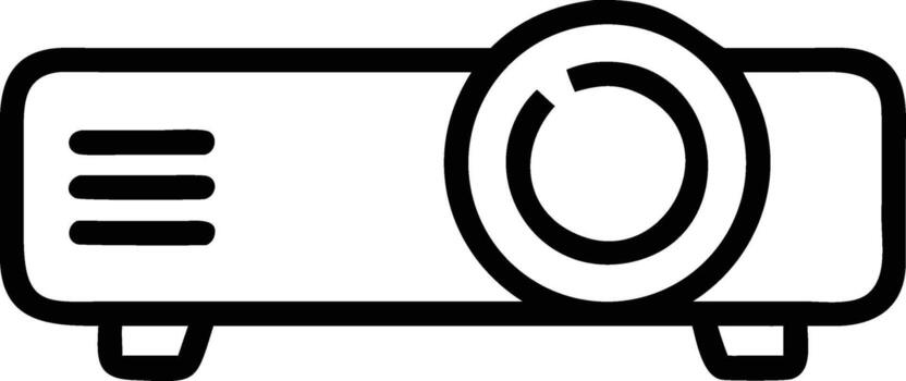 Outline projector icon for presentation equipment and projector technology use vector