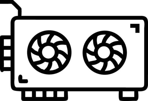 Graphics card illustration for gaming pc and computer hardware component design vector