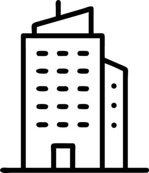 Outline building icon design skyscraper architecture apartment symbol art vector