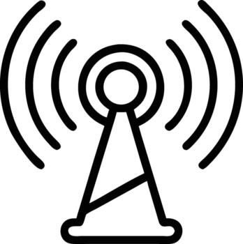 antena señal torre icono ilustración radiodifusión inalámbrico conexión Wifi radio vector