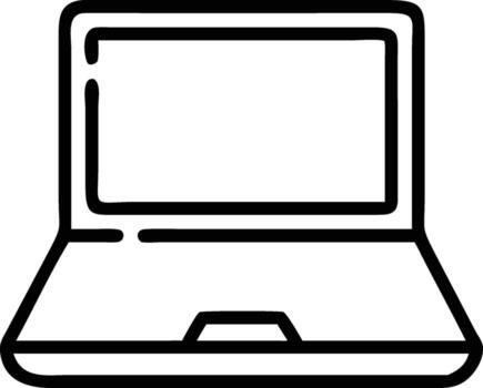 Laptop computer icon for technology design and personal computing device use case vector