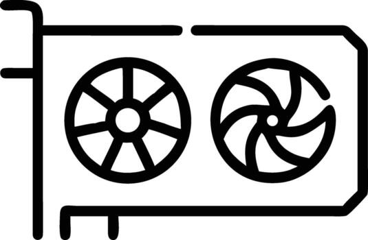 Graphics card gpu illustration for computer gaming and cryptocurrency mining vector