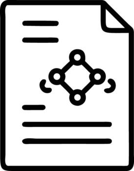 Document with molecule diagram for science research analysis and presentation use vector