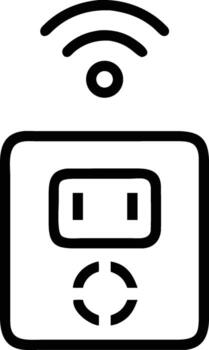 Smart plug icon for home automation and iot technology with wifi signal vector