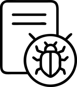 Document file bug error virus malware detection report icon illustration vector
