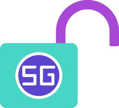 Unlock two color icon open lock access vector