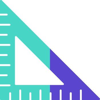 Square Ruler two color icon tool measure geometry vector