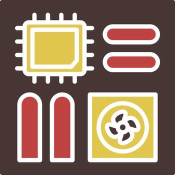 Motherboard three use icon computer hardware mainboard vector